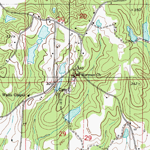 Topographic Map of Mount Herman Church, AL