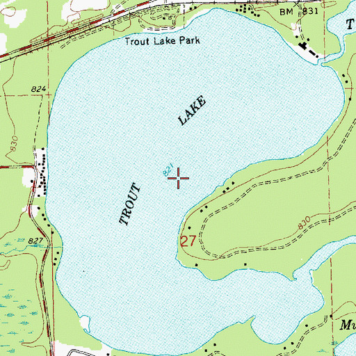 Topographic Map of Trout Lake, MI