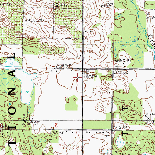 Topographic Map of Carpenter Cemetery, MI
