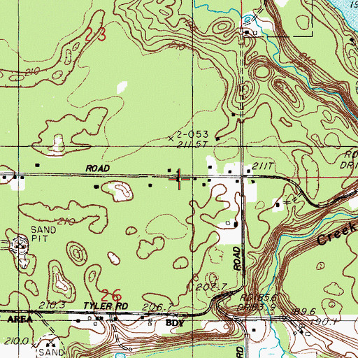Topographic Map of Cedar Creek Church, MI