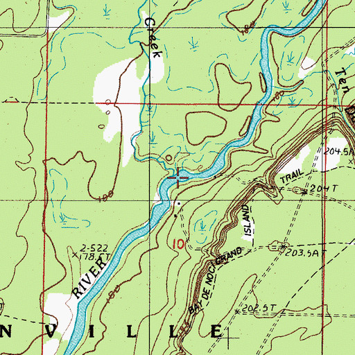 Topographic Map of Chippeny Creek, MI