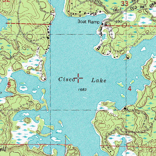 Topographic Map of Cisco Lake, MI