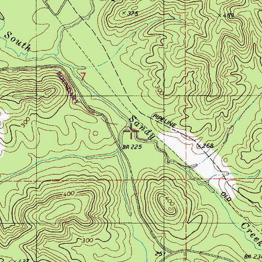 Topographic Map of Troublesome Branch, AL