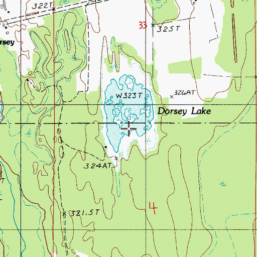 Topographic Map of Dorsey Lake, MI