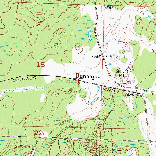 Topographic Map of Dunham, MI