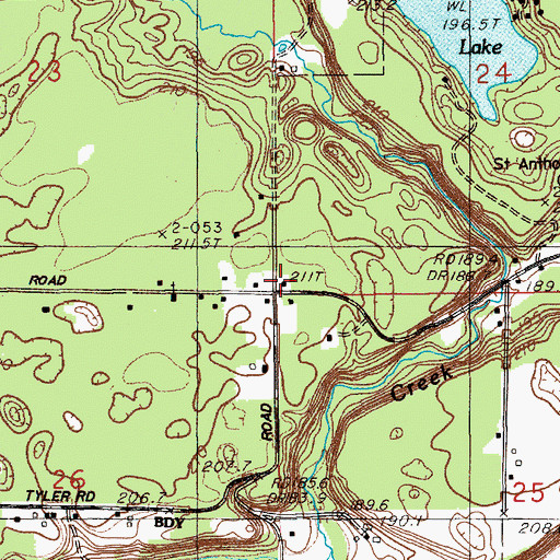 Topographic Map of Evans School, MI