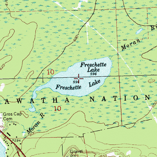 Topographic Map of Freschette Lake, MI