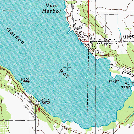Topographic Map of Garden Bay, MI