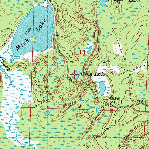 Topographic Map of Glen Lake, MI