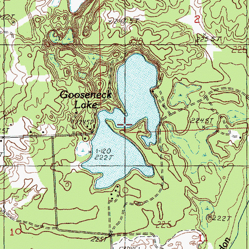 Topographic Map of Gooseneck Lake, MI