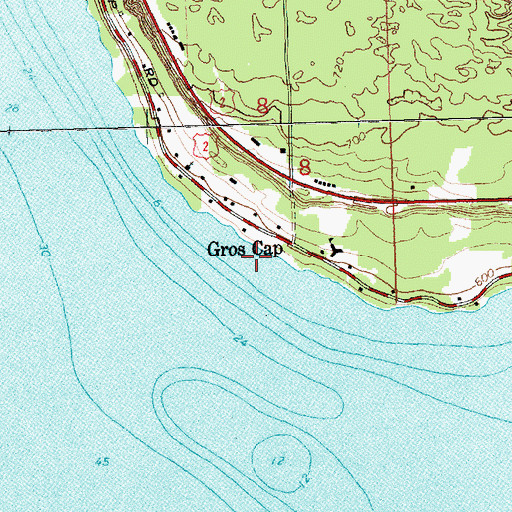 Topographic Map of Gros Cap, MI