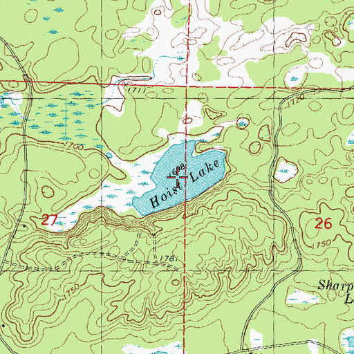 Topographic Map of Hoist Lake, MI