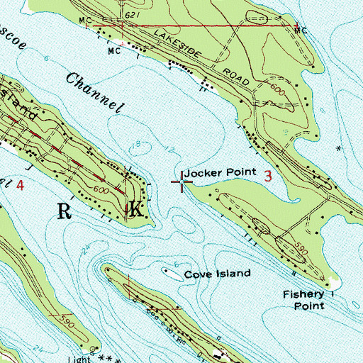 Topographic Map of Jocker Point, MI