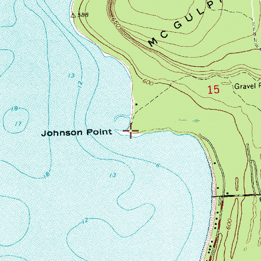 Topographic Map of Johnson Point, MI