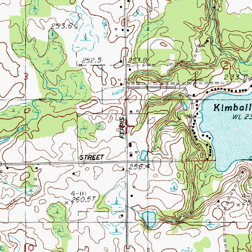 Topographic Map of Kimball Lake School, MI