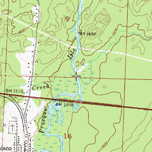Topographic Map of Little Giant Creek, MI