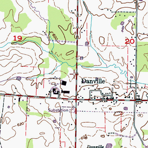 Topographic Map of Danville-Neel Recreation Area, AL