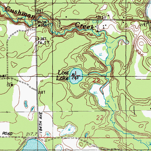 Topographic Map of Lost Lake, MI
