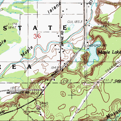 Topographic Map of Maple Island School, MI
