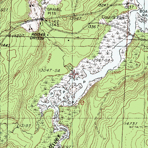 Topographic Map of Marshall Creek, MI