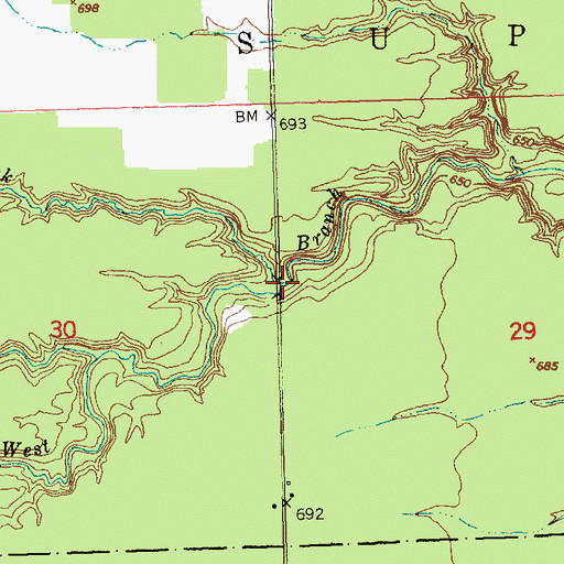 Topographic Map of McMahen Creek, MI