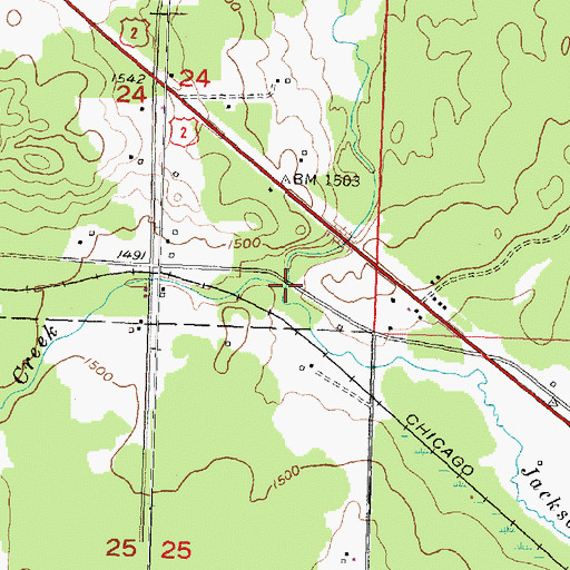 Topographic Map of McVichie Creek, MI