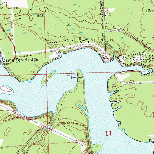 Topographic Map of Mio Dam Pond, MI