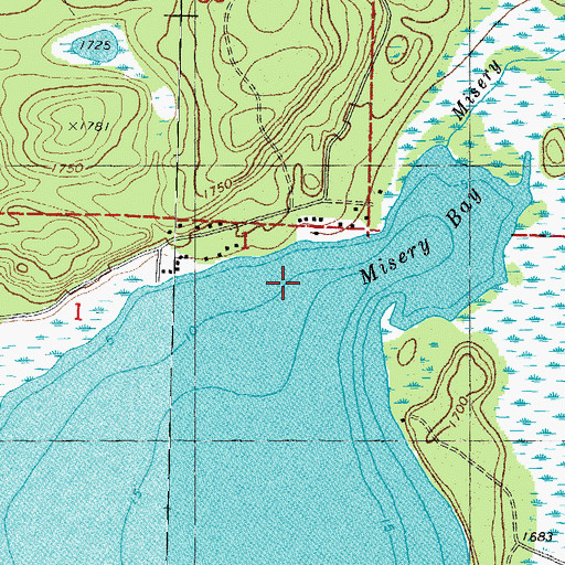 Topographic Map of Misery Bay, MI