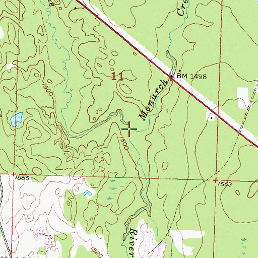 Topographic Map of Monarch Creek, MI