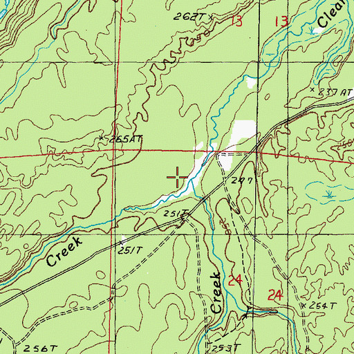 Topographic Map of Mustard Creek, MI