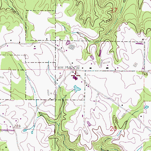 Topographic Map of Nathan School (historical), AL