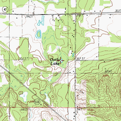 Topographic Map of Oatly Lake, MI