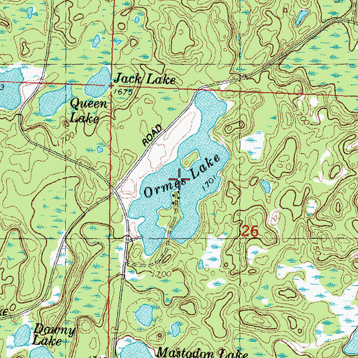 Topographic Map of Ormes Lake, MI