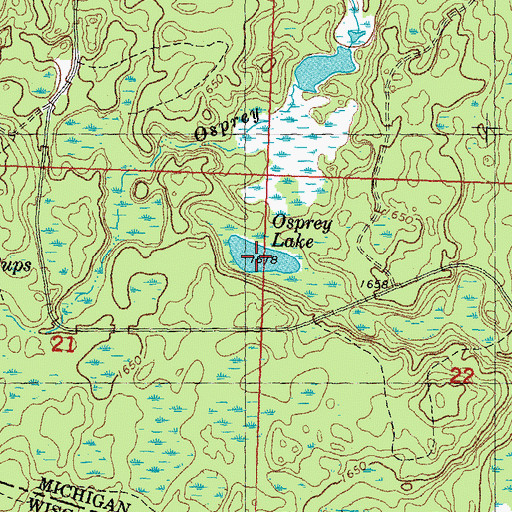 Topographic Map of Osprey Lake, MI