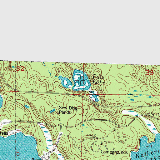 Topographic Map of Pats Lake, MI