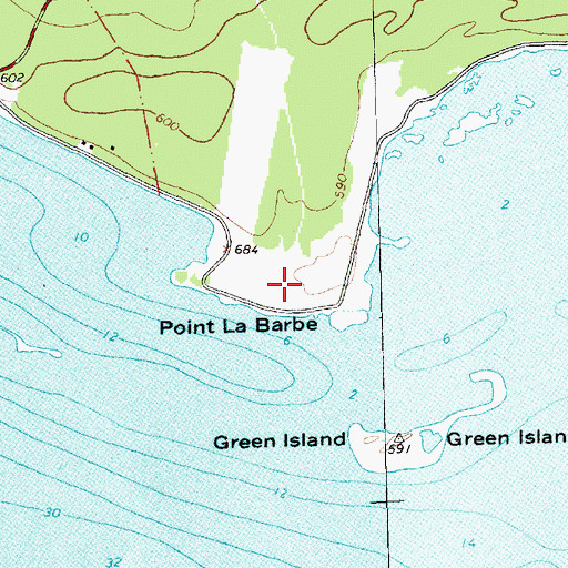 Topographic Map of Point La Barbe, MI