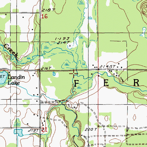 Topographic Map of Robinson Creek, MI