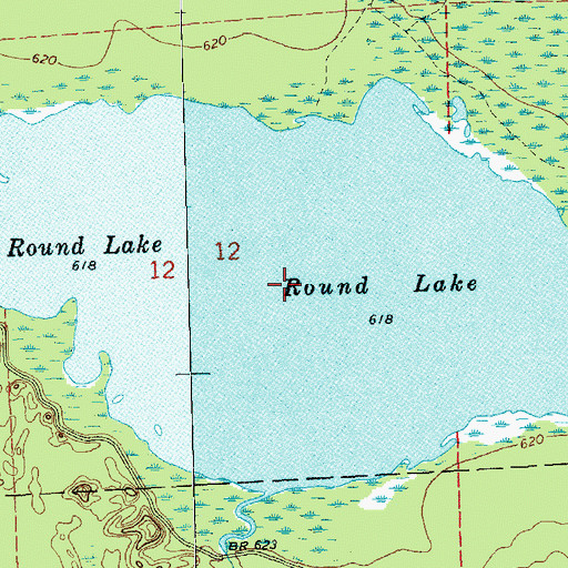 Topographic Map of Round Lake, MI