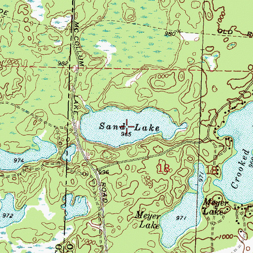 Topographic Map of Sand Lake, MI