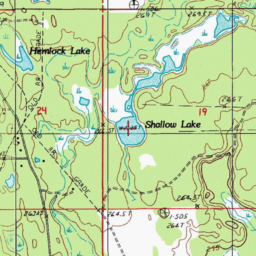 Topographic Map of Shallow Lake, MI