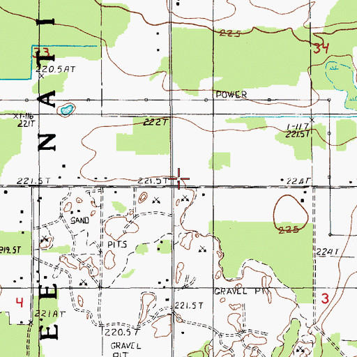 Topographic Map of Sturtevant School, MI