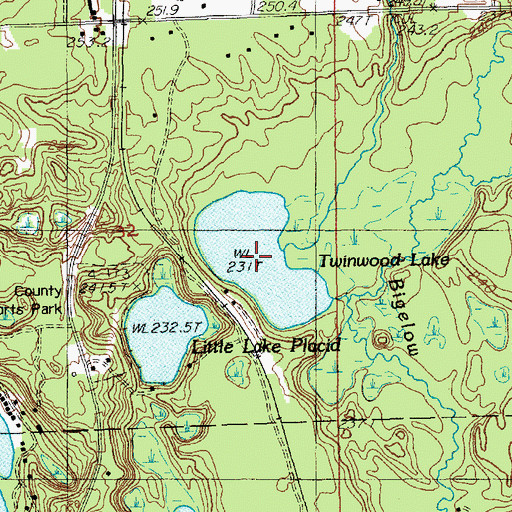 Topographic Map of Twinwood Lake, MI
