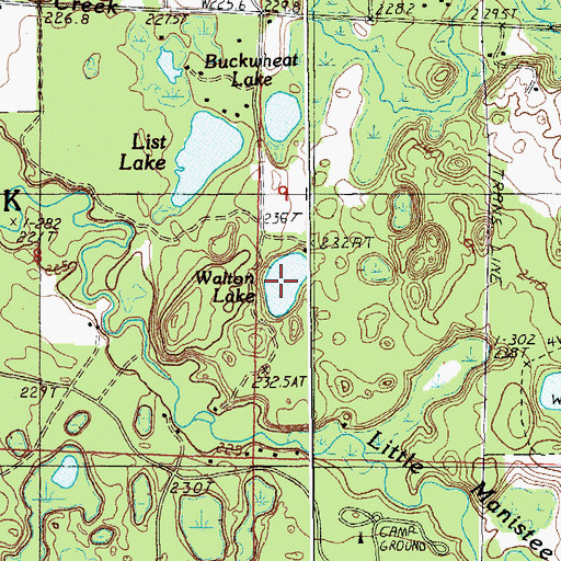 Topographic Map of Walton Lake, MI