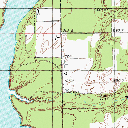 Topographic Map of West Aetna Cemetery, MI