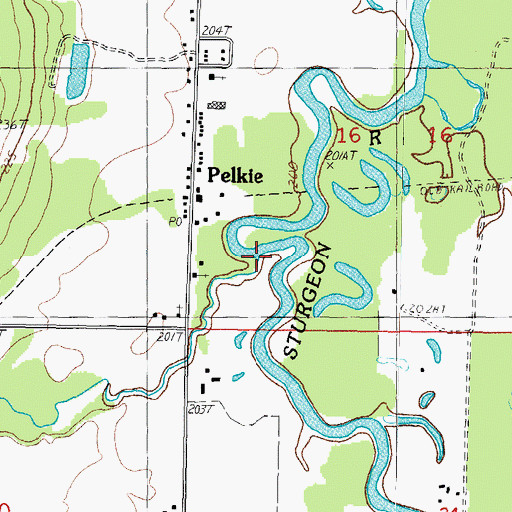 Topographic Map of West Branch Sturgeon River, MI