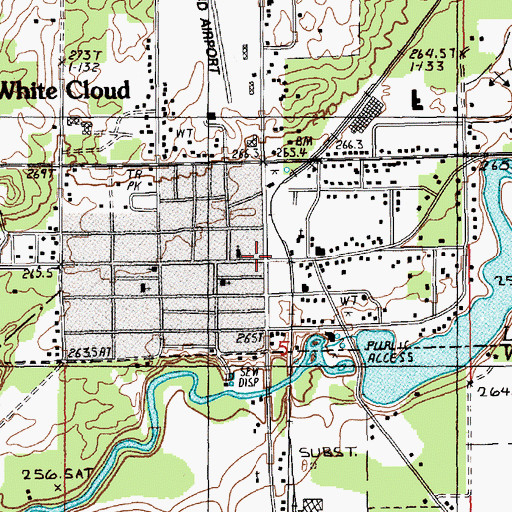 Topographic Map of White Cloud, MI