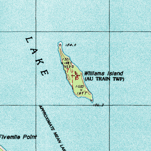 Topographic Map of Williams Island, MI