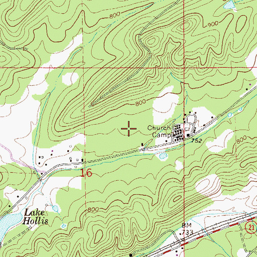 Topographic Map of Piedmont Springs Church Camp, AL