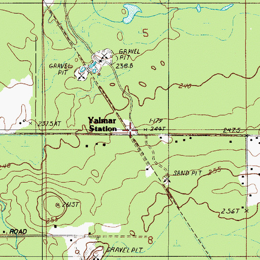 Topographic Map of Yalmar Station, MI