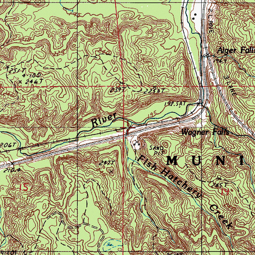 Topographic Map of Fish Hatchery Creek, MI